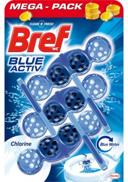 Блок для унітазу Bref Blue Aktiv Chlorine WC, 3 х 50 г